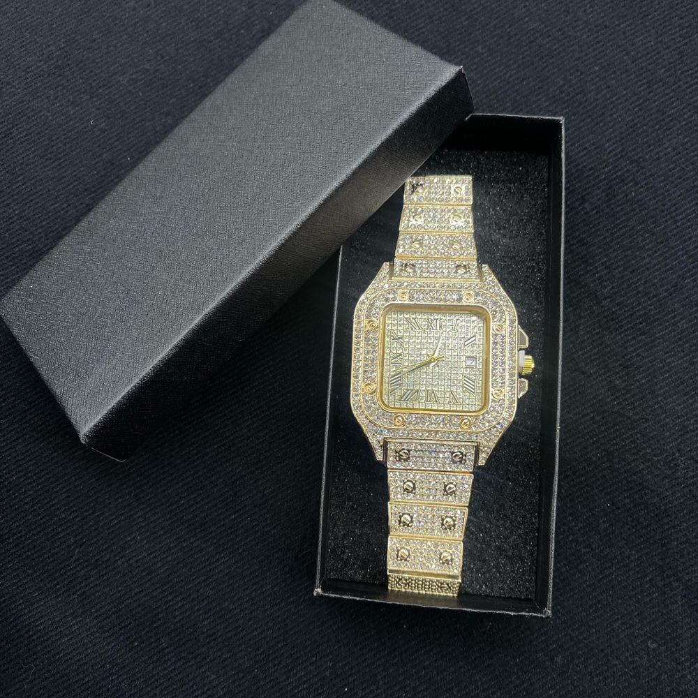 Iced diamond watch